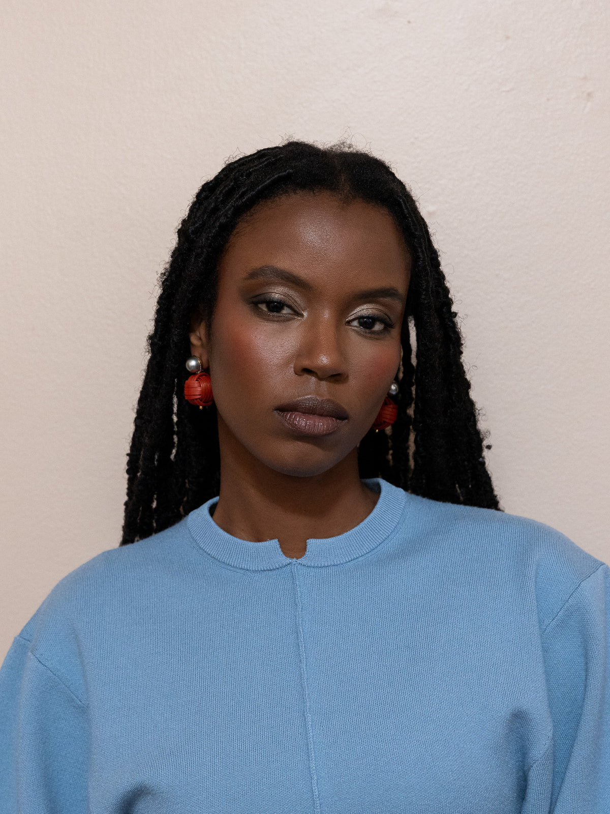 Bamboo Earrings with Pearl