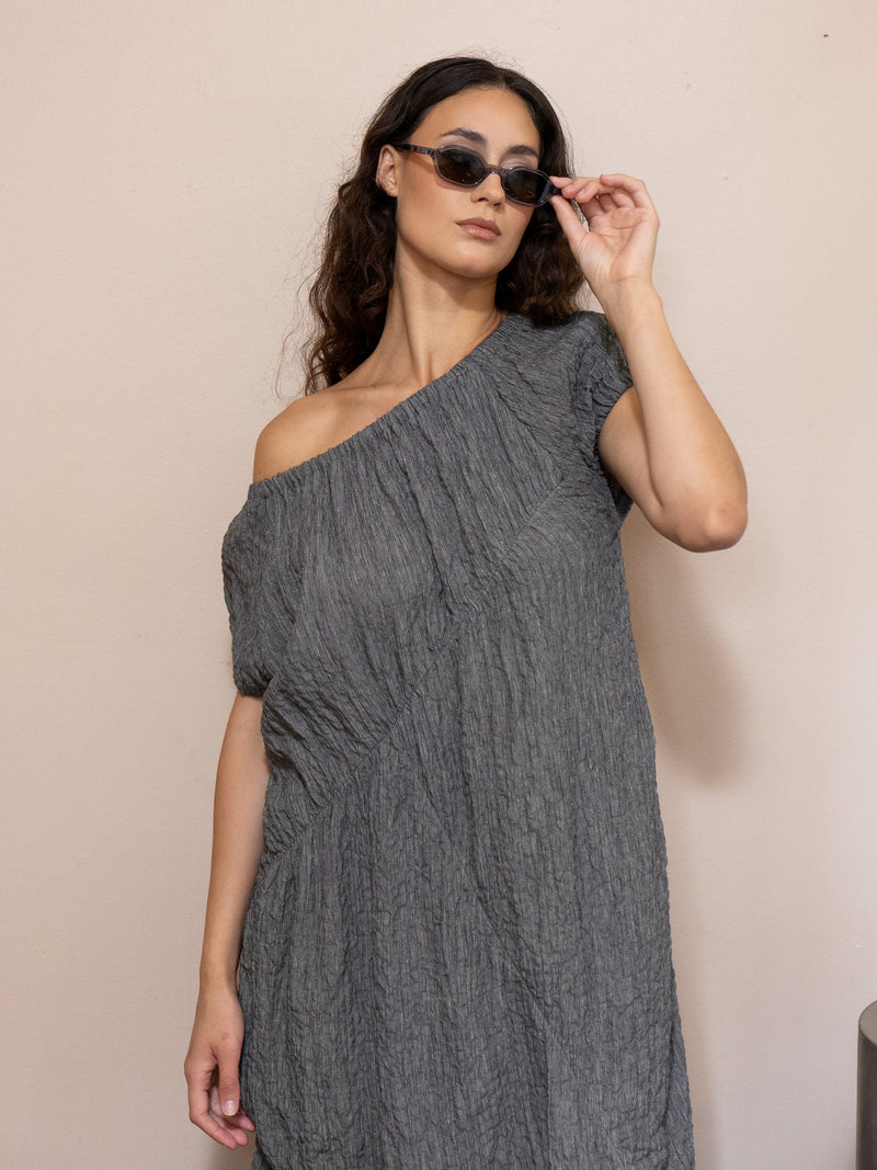 Shirred Dress CHARCOAL / 0 Shirred Dress CHARCOAL / 0