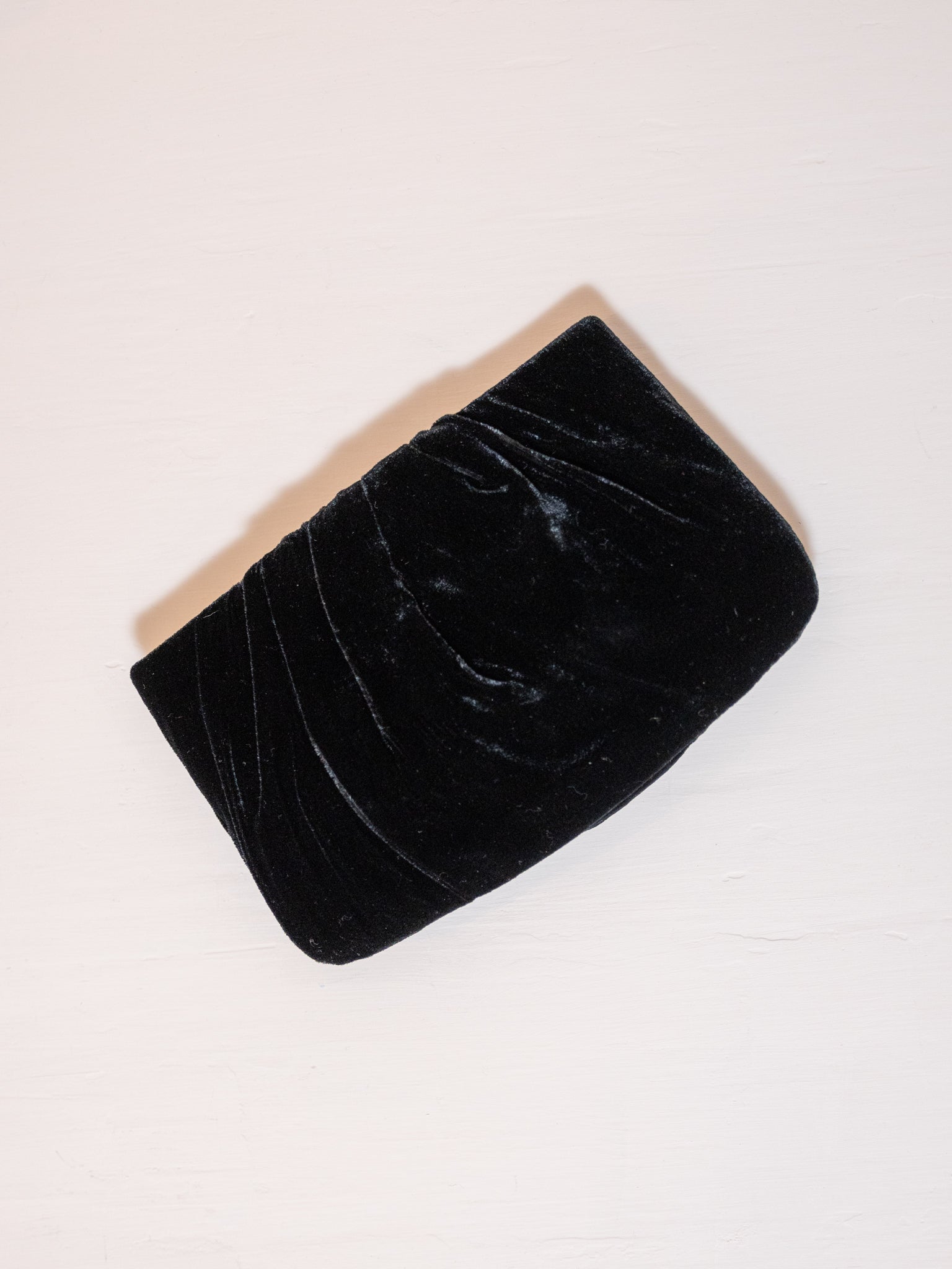 Serena Gathered Clutch in Black