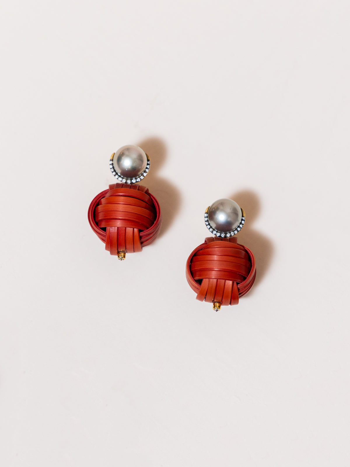 Bamboo Earrings with Pearl