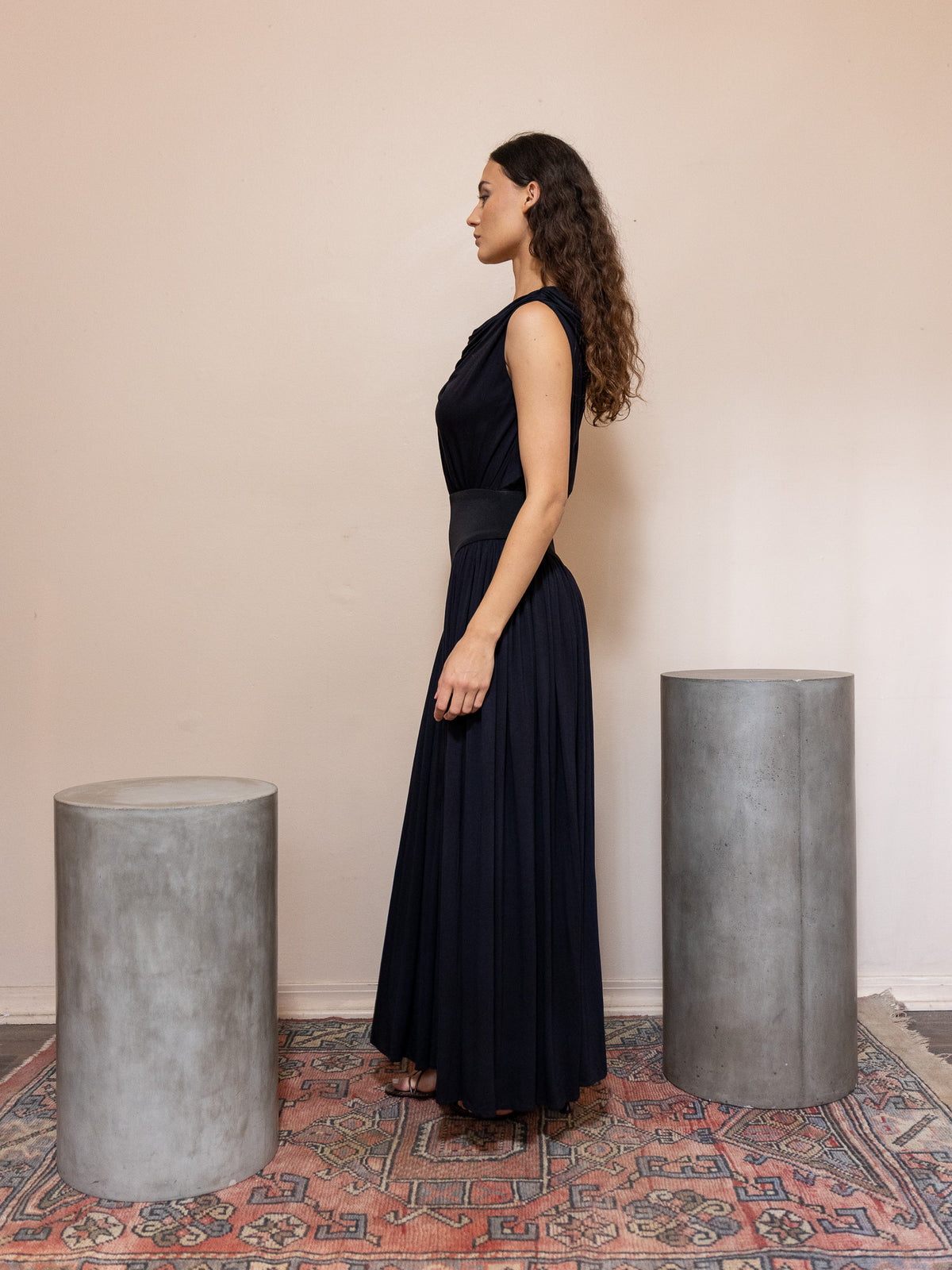 Gwen Drape Dress in Black