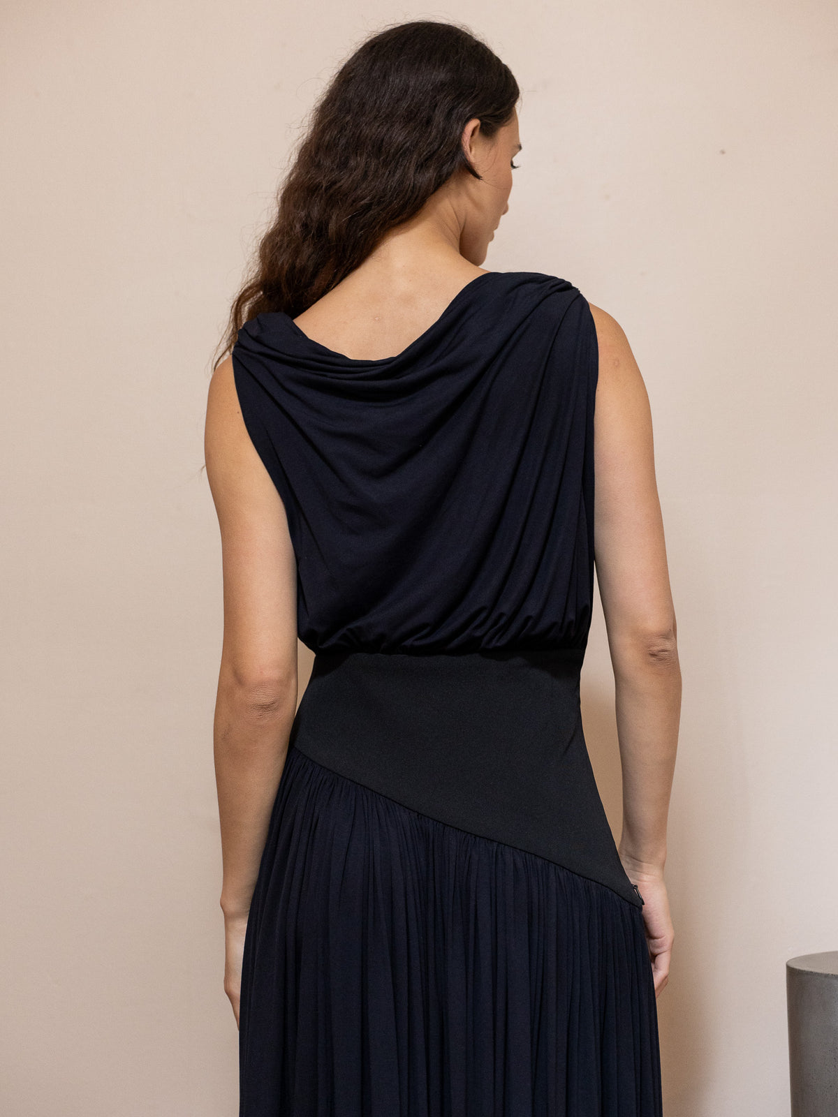 Gwen Drape Dress in Black