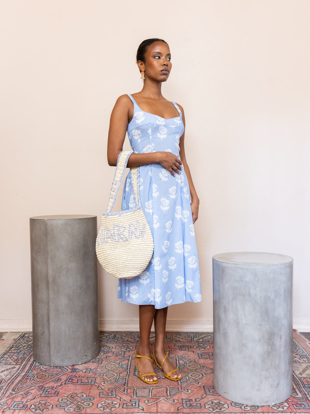 Rafia Hobo Bag in Blue