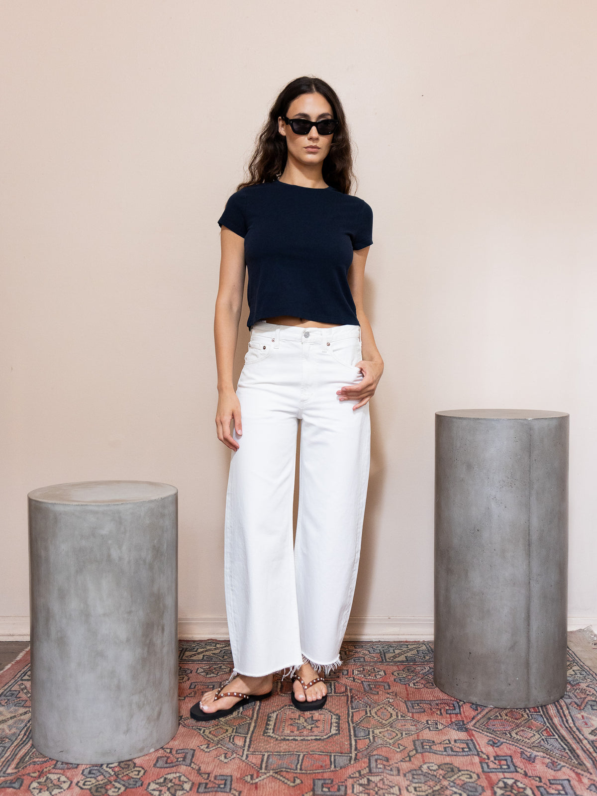 Adine Shrunken Tee in Dark Navy