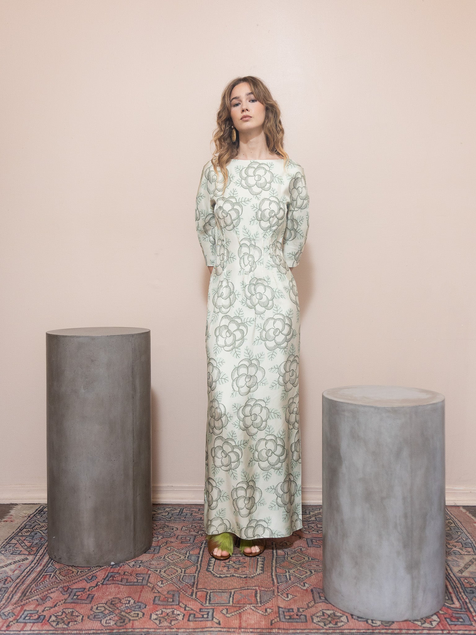 Cinched Waist Maxi Dress