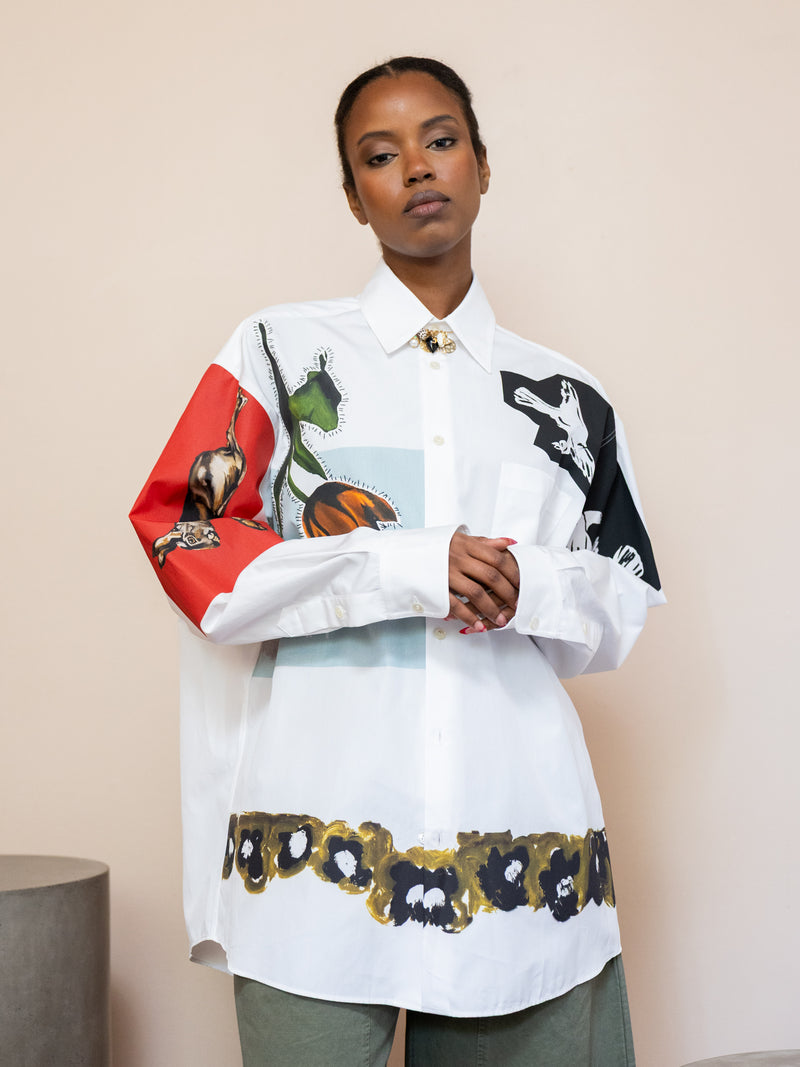 Mixed Media Poplin Shirt