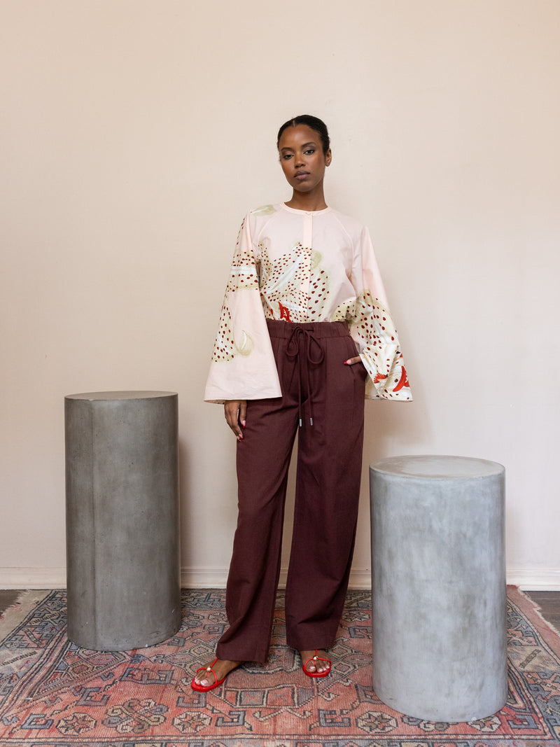 Bell Sleeve Poplin Blouse