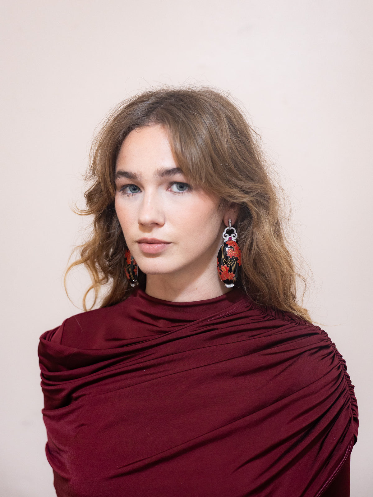 Japanese Lacquer Plate Earrings