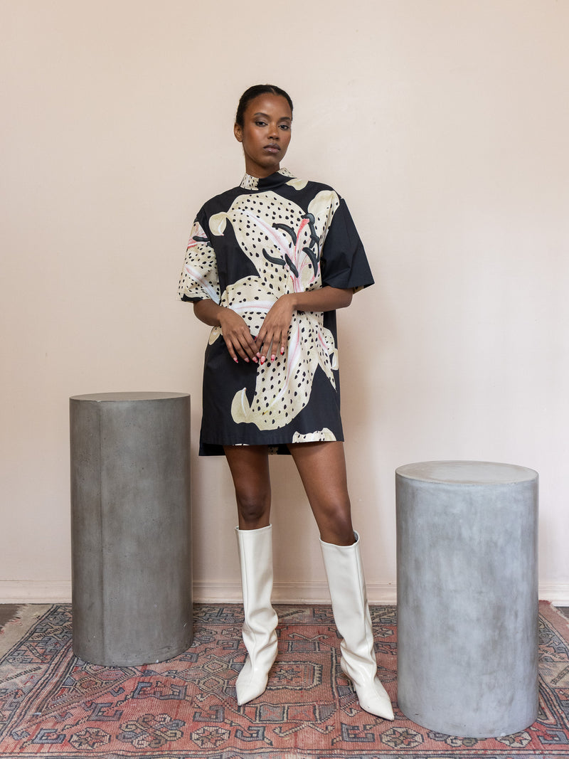 Mock Neck Tunic Dress