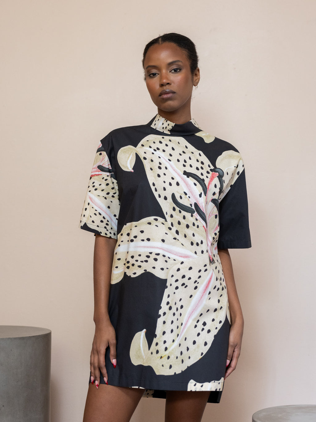 Mock Neck Tunic Dress