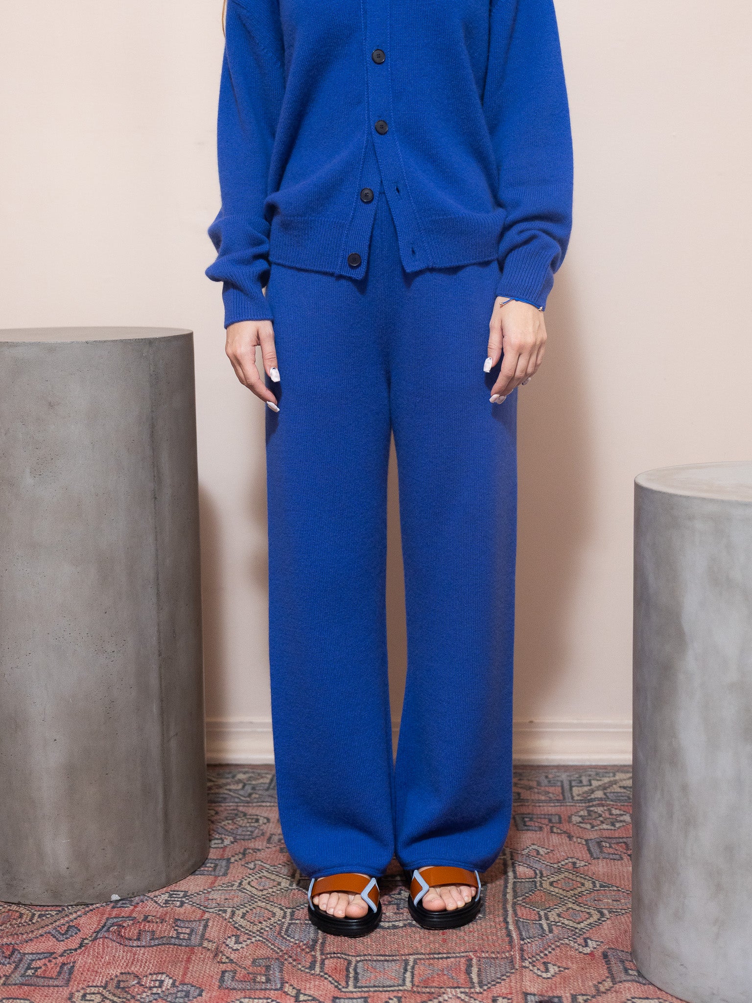 Baby Cashmere Knit Pants in Royal Blue