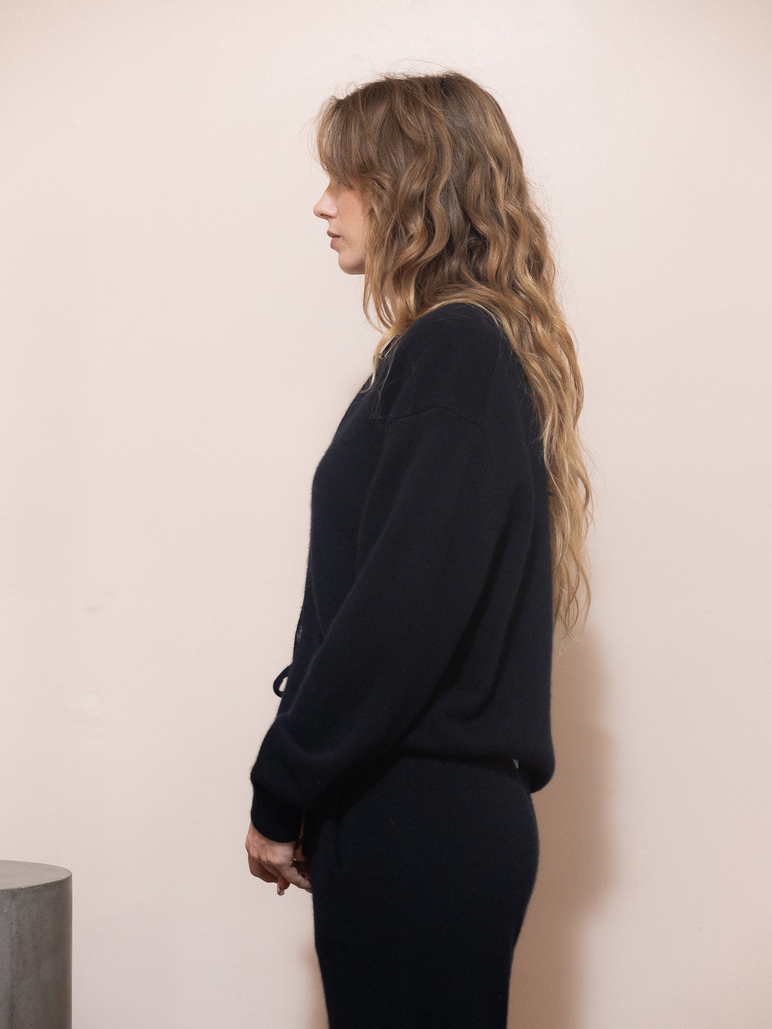 Baby Cashmere Knit Cardigan in Black
