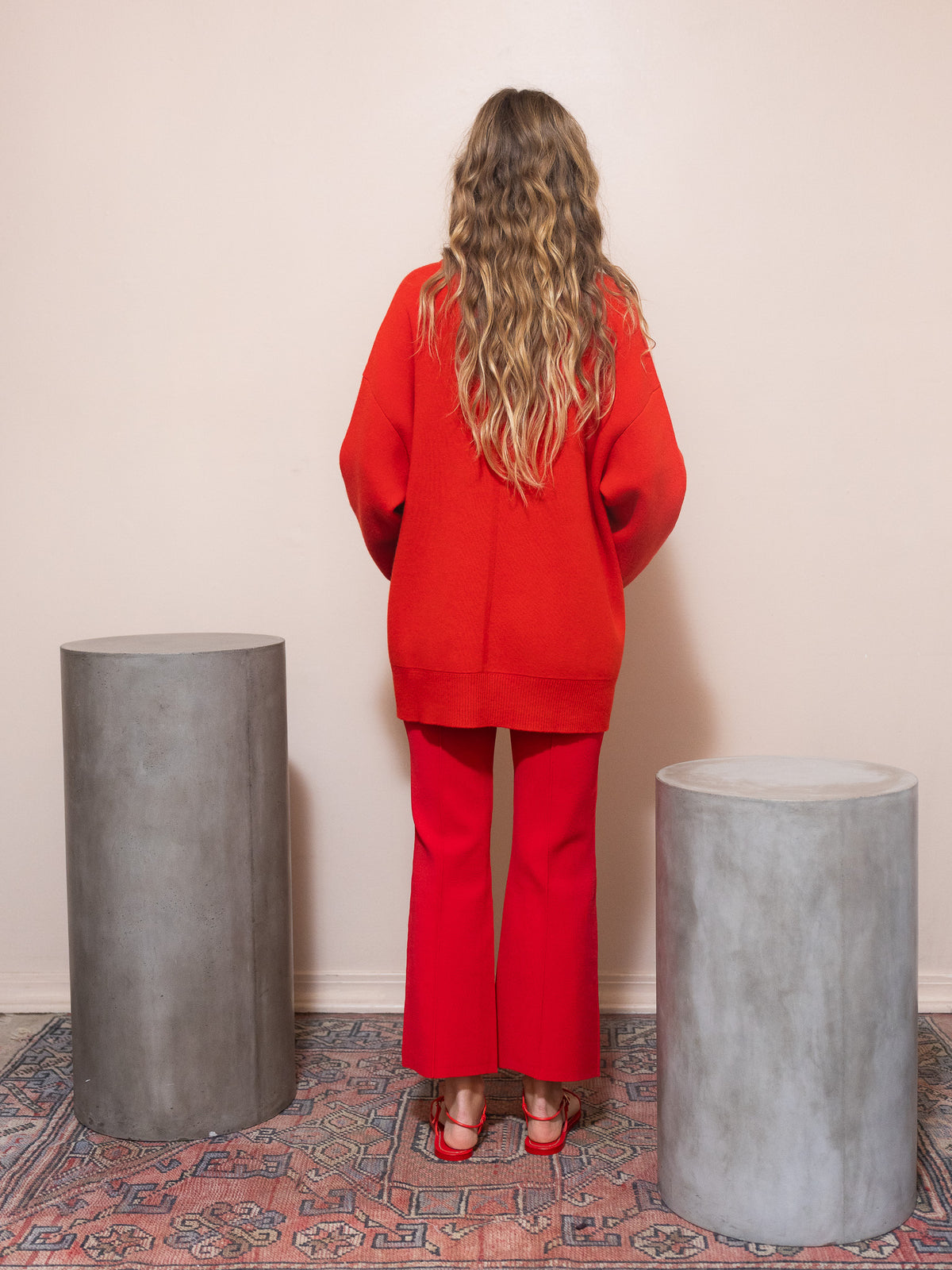 Rene Pull On Pant in Deep Red