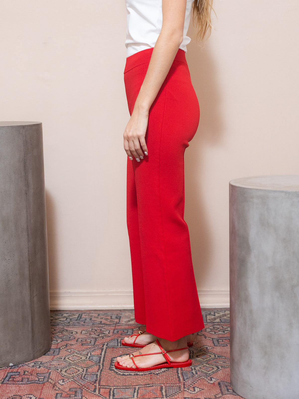 Rene Pull On Pant in Deep Red