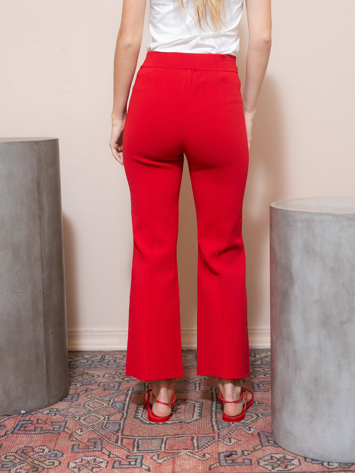 Rene Pull On Pant in Deep Red