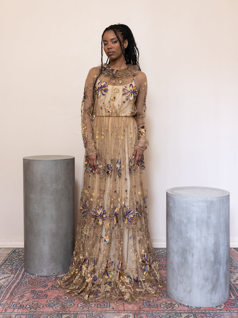 Tulle Embroidered Flower Dress