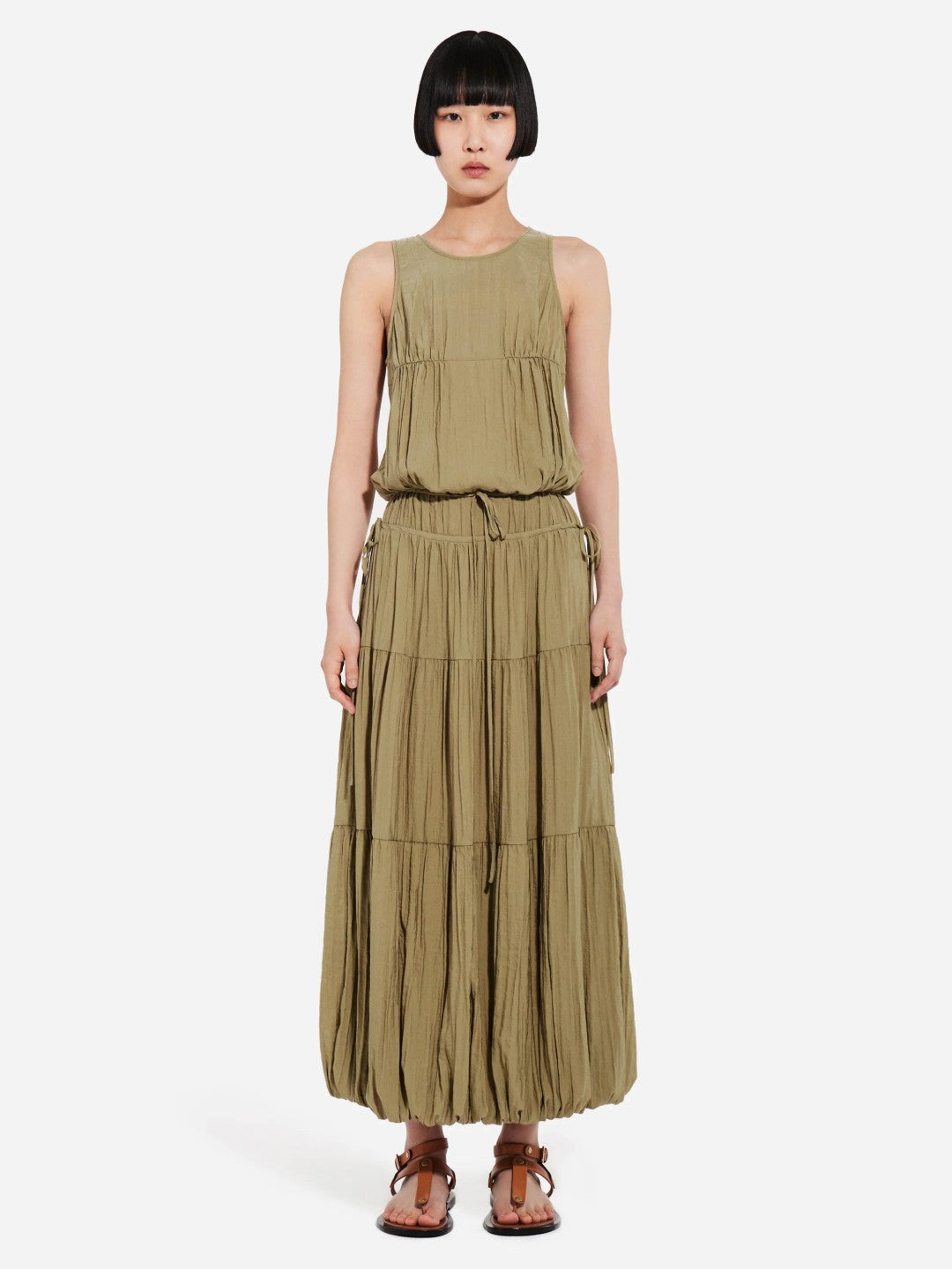 Soft Pleated Turn Up Dress