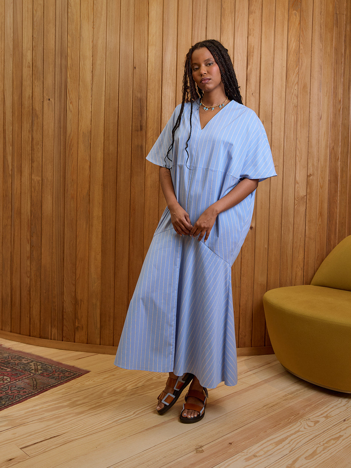 Aura Stripe Shirt Dress