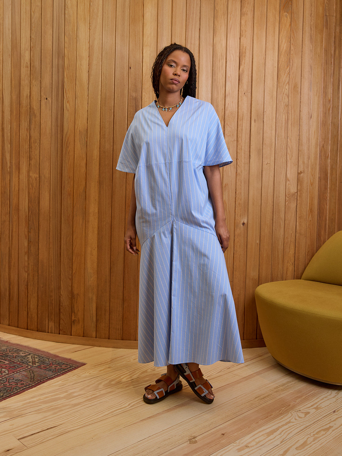 Aura Stripe Shirt Dress