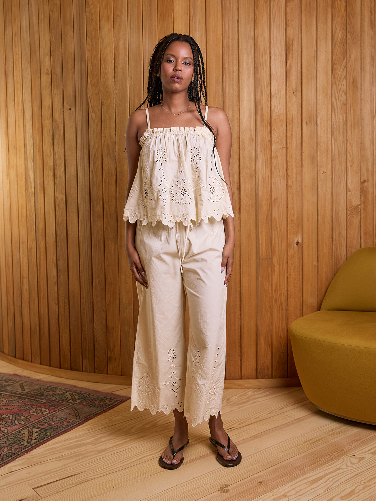 Embroidered Kari Pull-On Pant