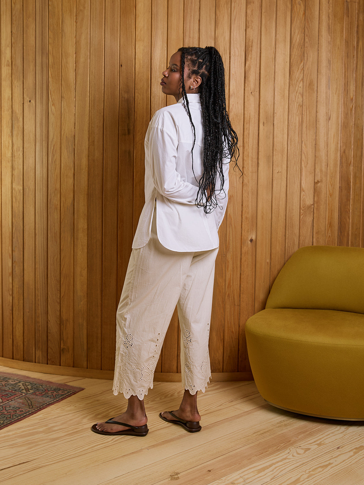 Embroidered Kari Pull-On Pant
