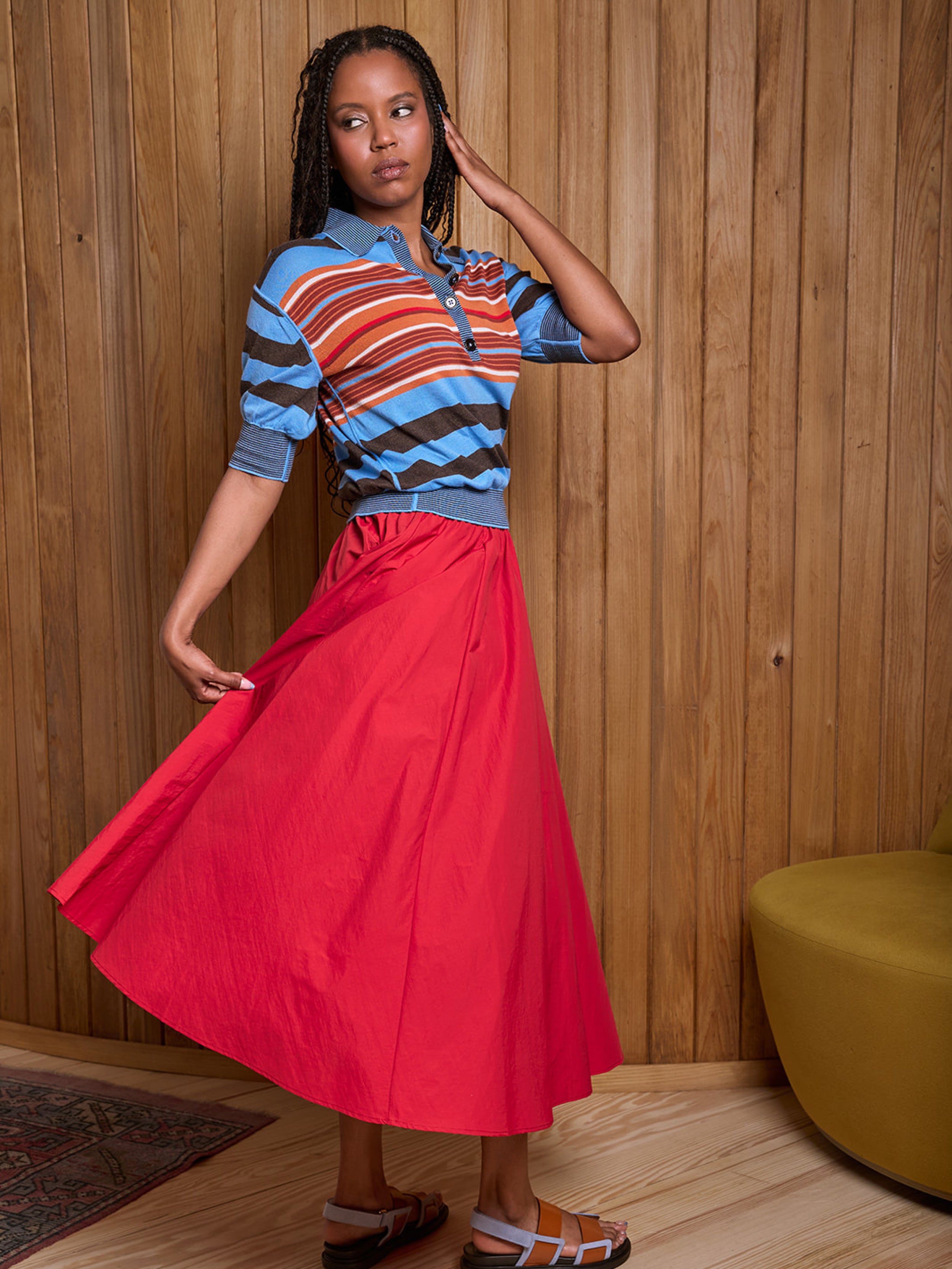 Technical Skirt in Red