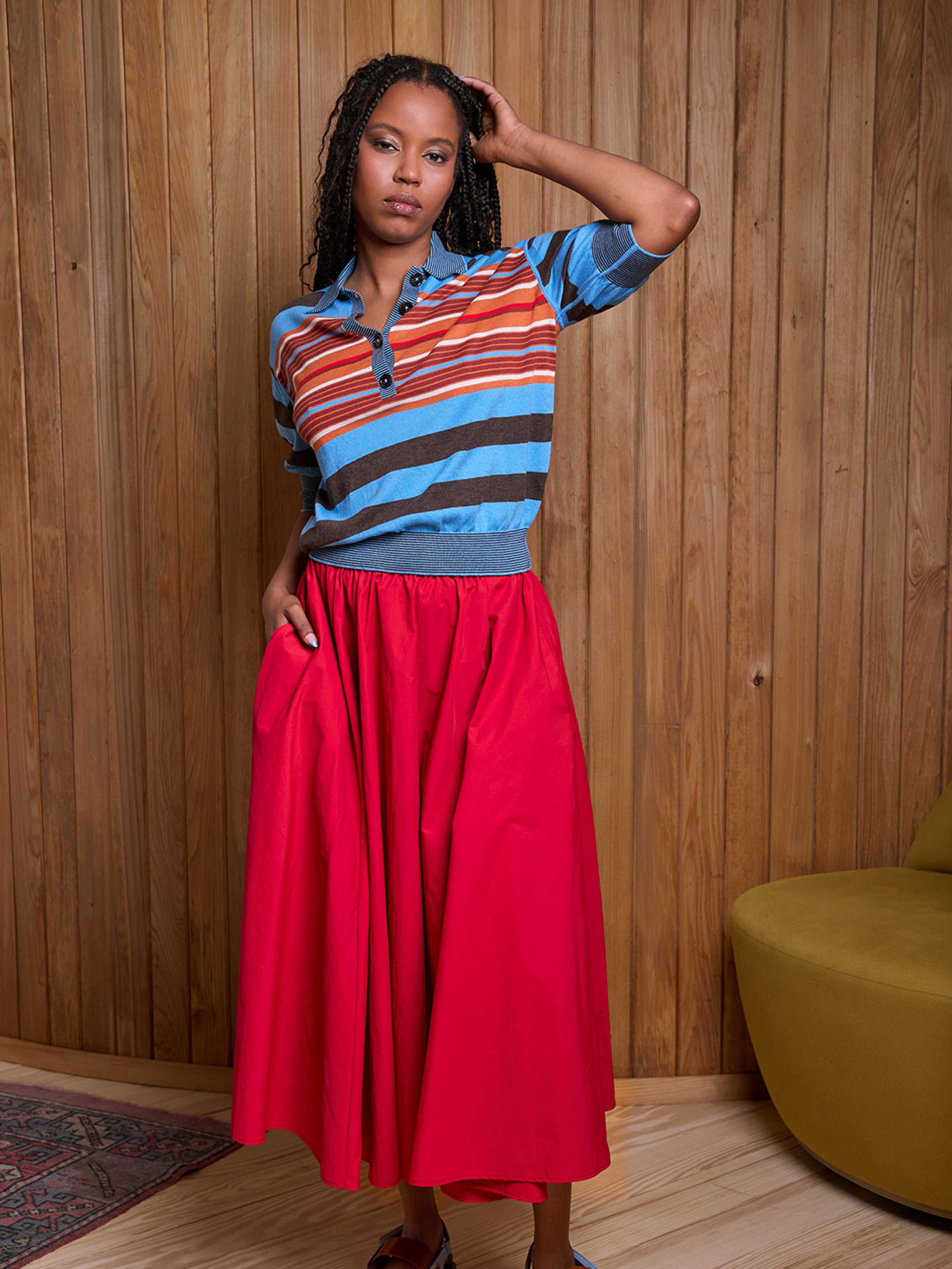 Technical Skirt in Red