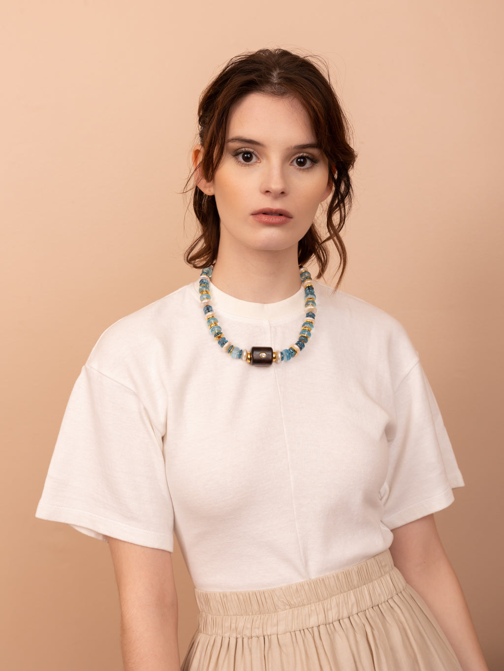 Eco Cotton Waisted T-Shirt in White