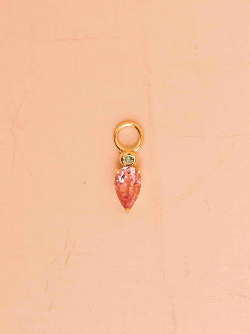 Droplet Charm with Pink Tourmaline