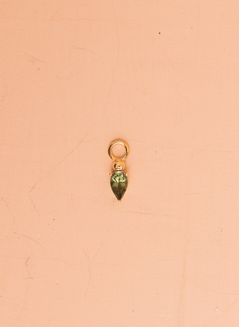 Droplet Charm with Green Tourmaline