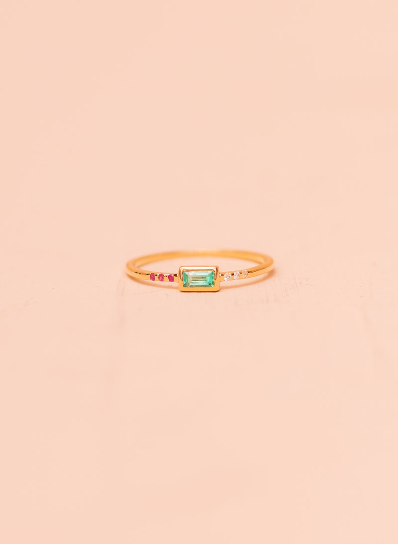 Emerald Baguette Stack Ring