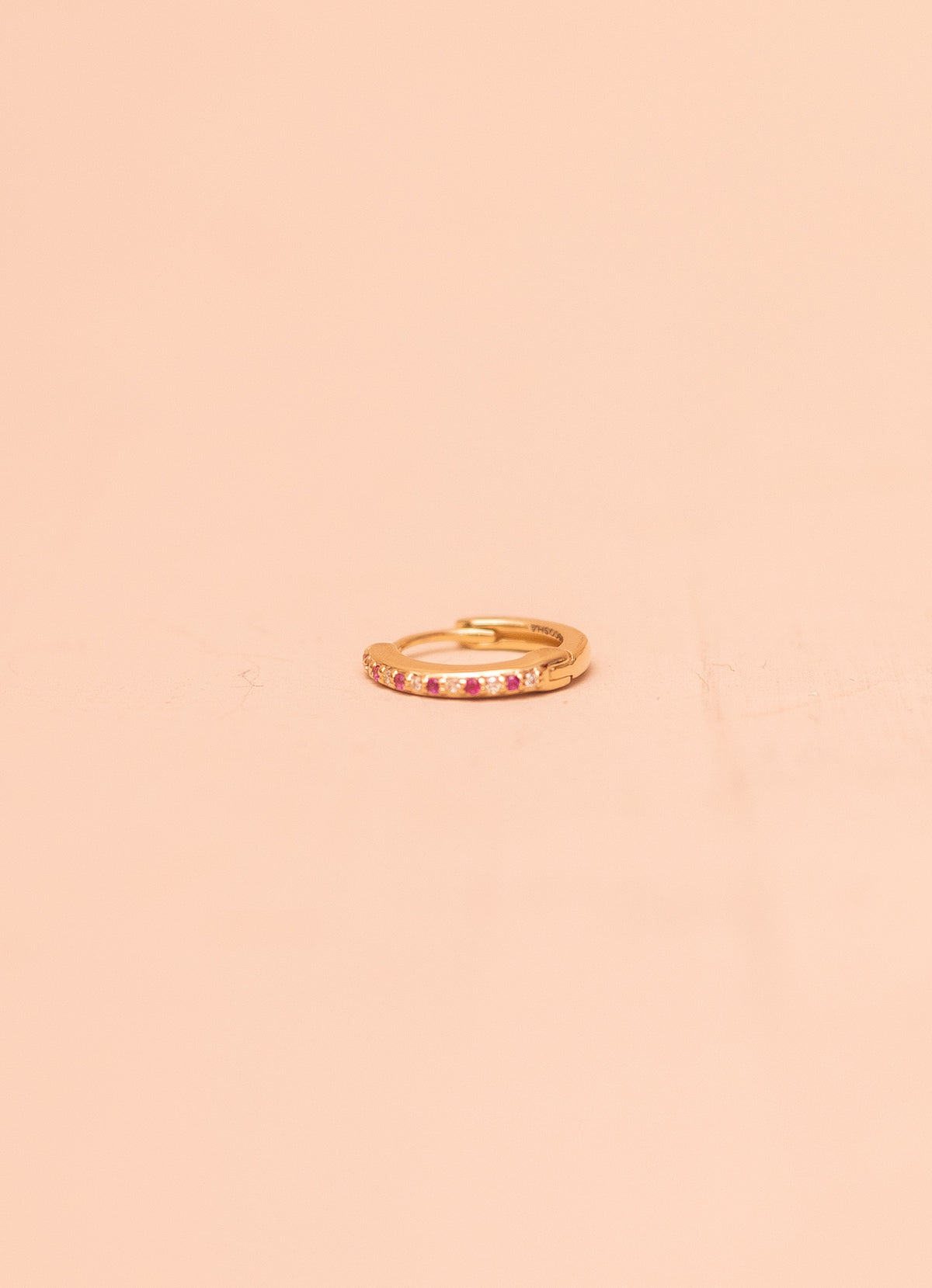 Ruby and Diamond Hinge Hoop