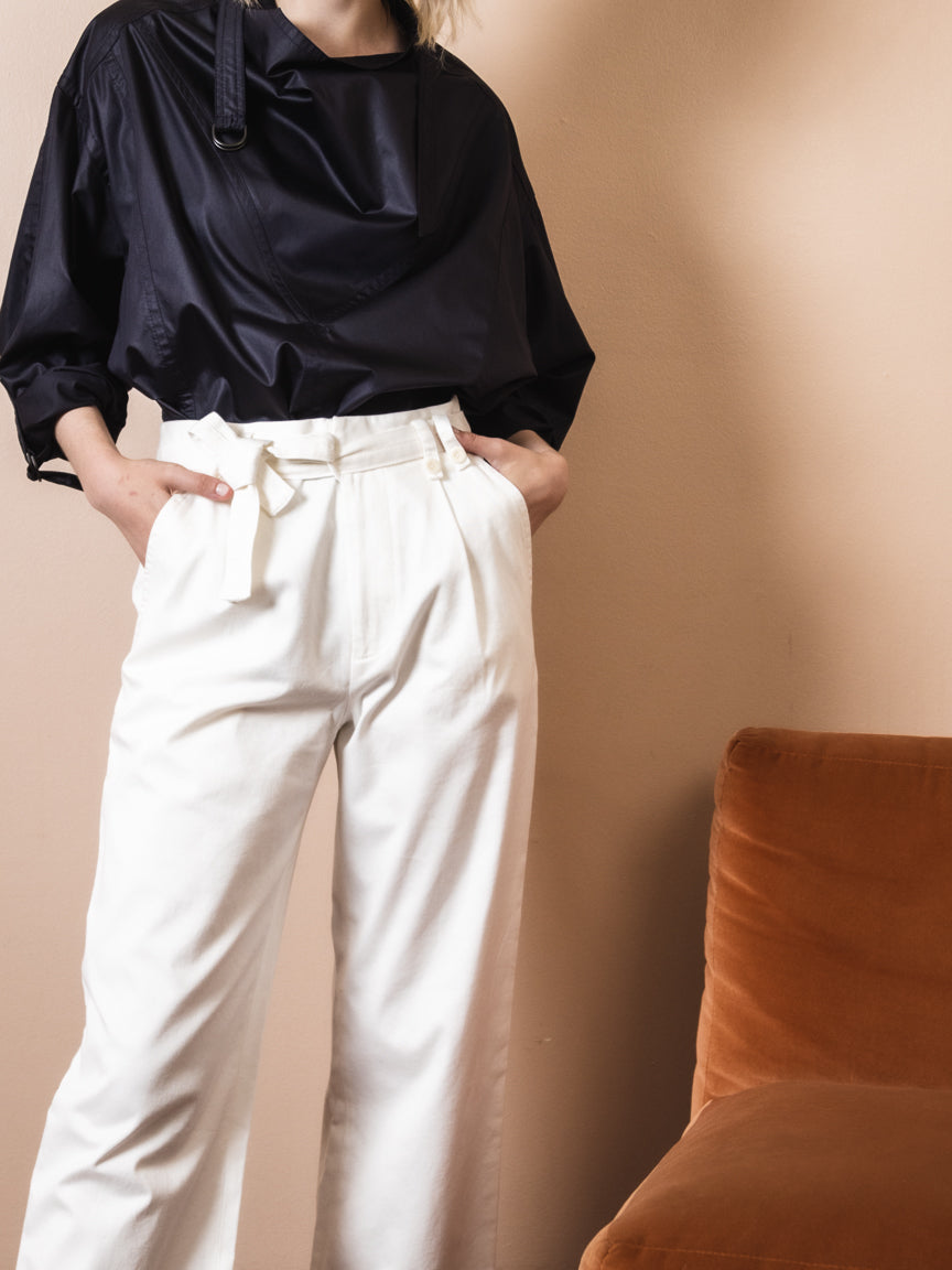 Cotton Twill Belted Pants