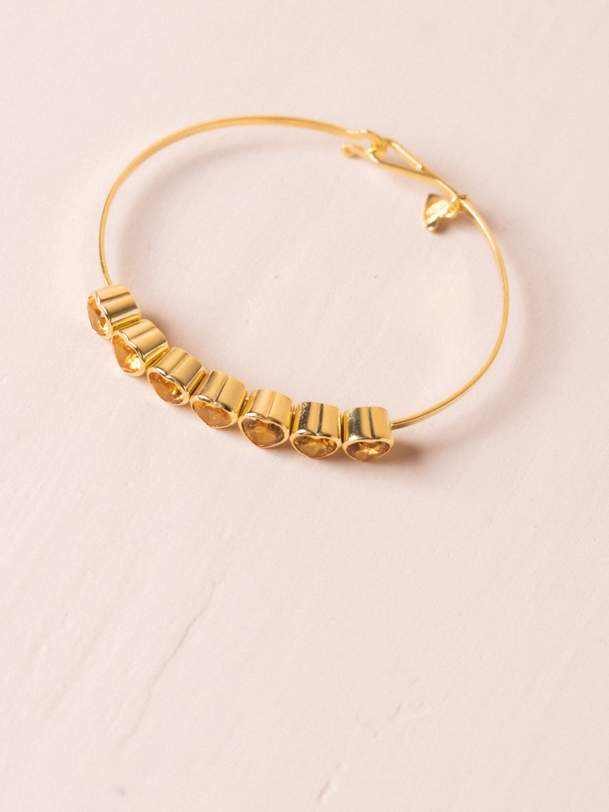 7 Citrine Hearts Bracelet