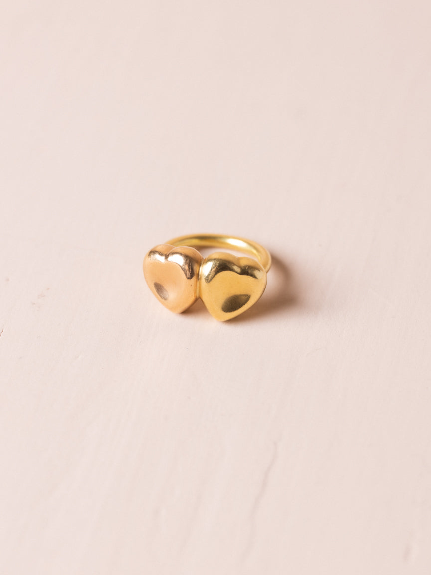 Stand by Me Double Agape Heart Ring