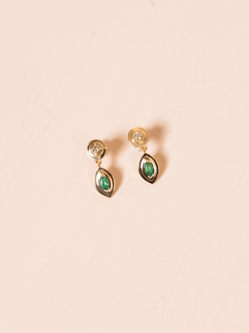 Staircase Emerald Marquise Earrings