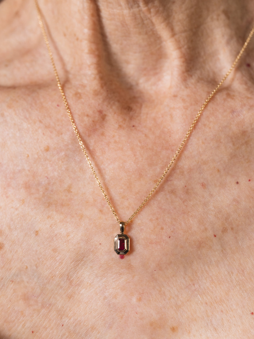 Petite Ruby Staircase Necklace