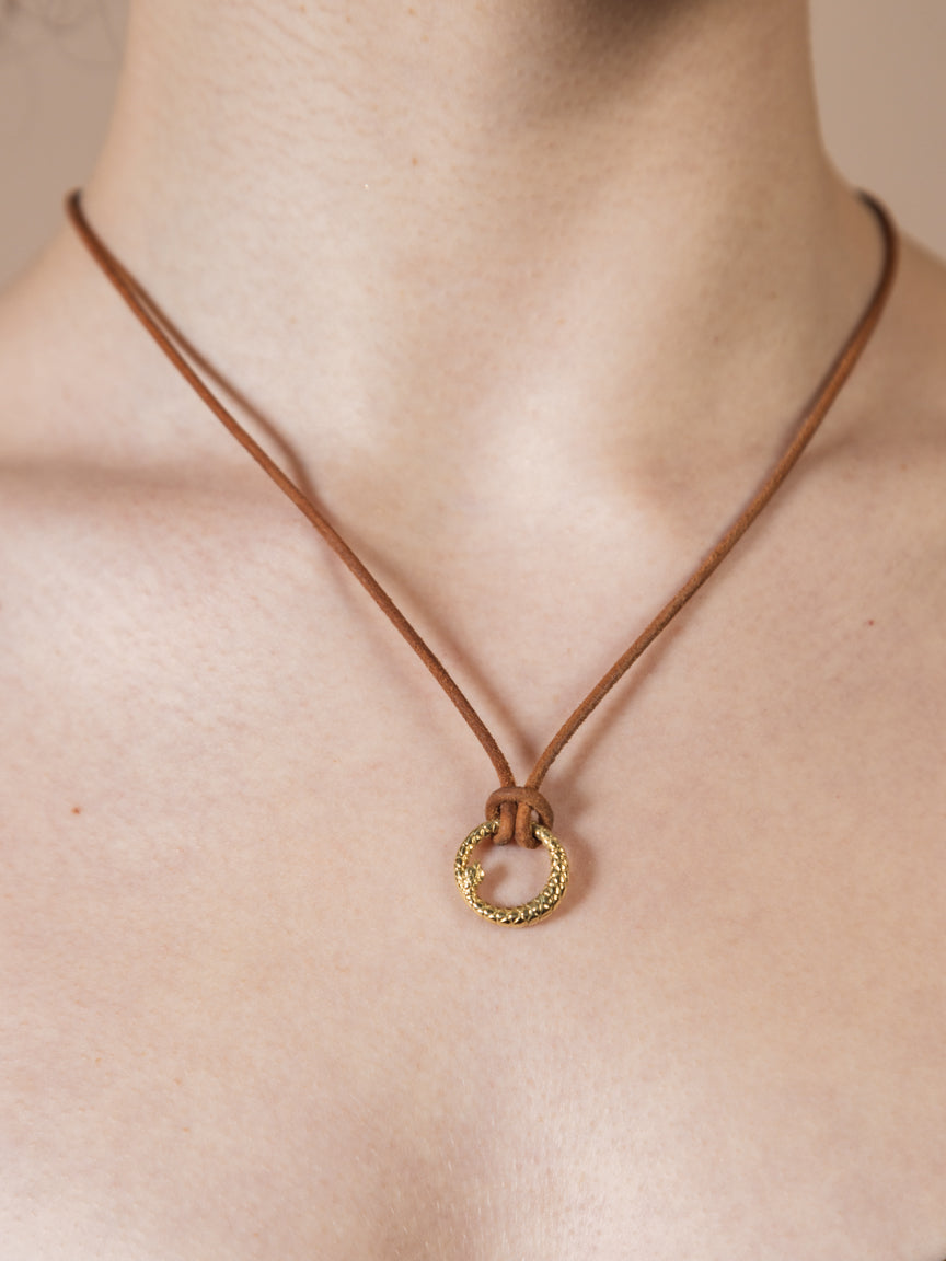 Snake Charm Clasp with Leather Cord